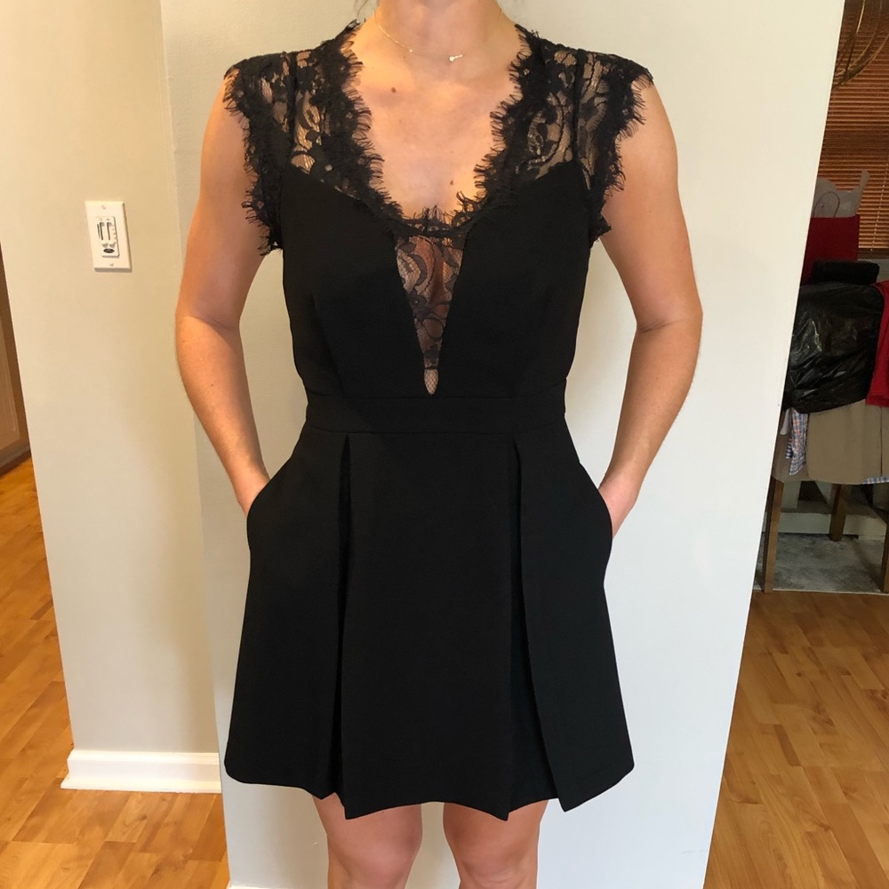 Black lace cocktail dress